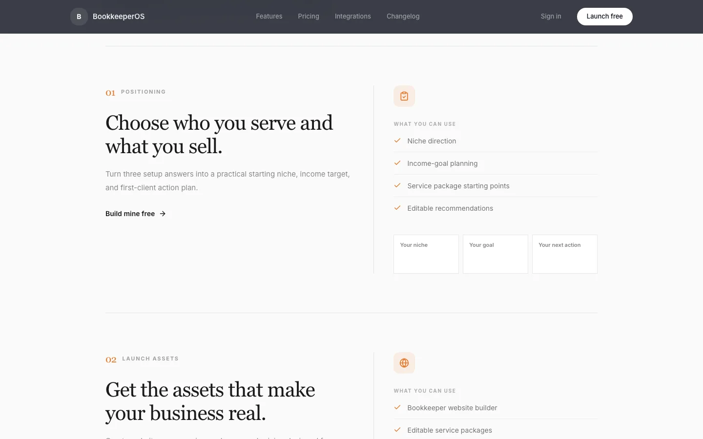 Each step of the product, sold on the site.