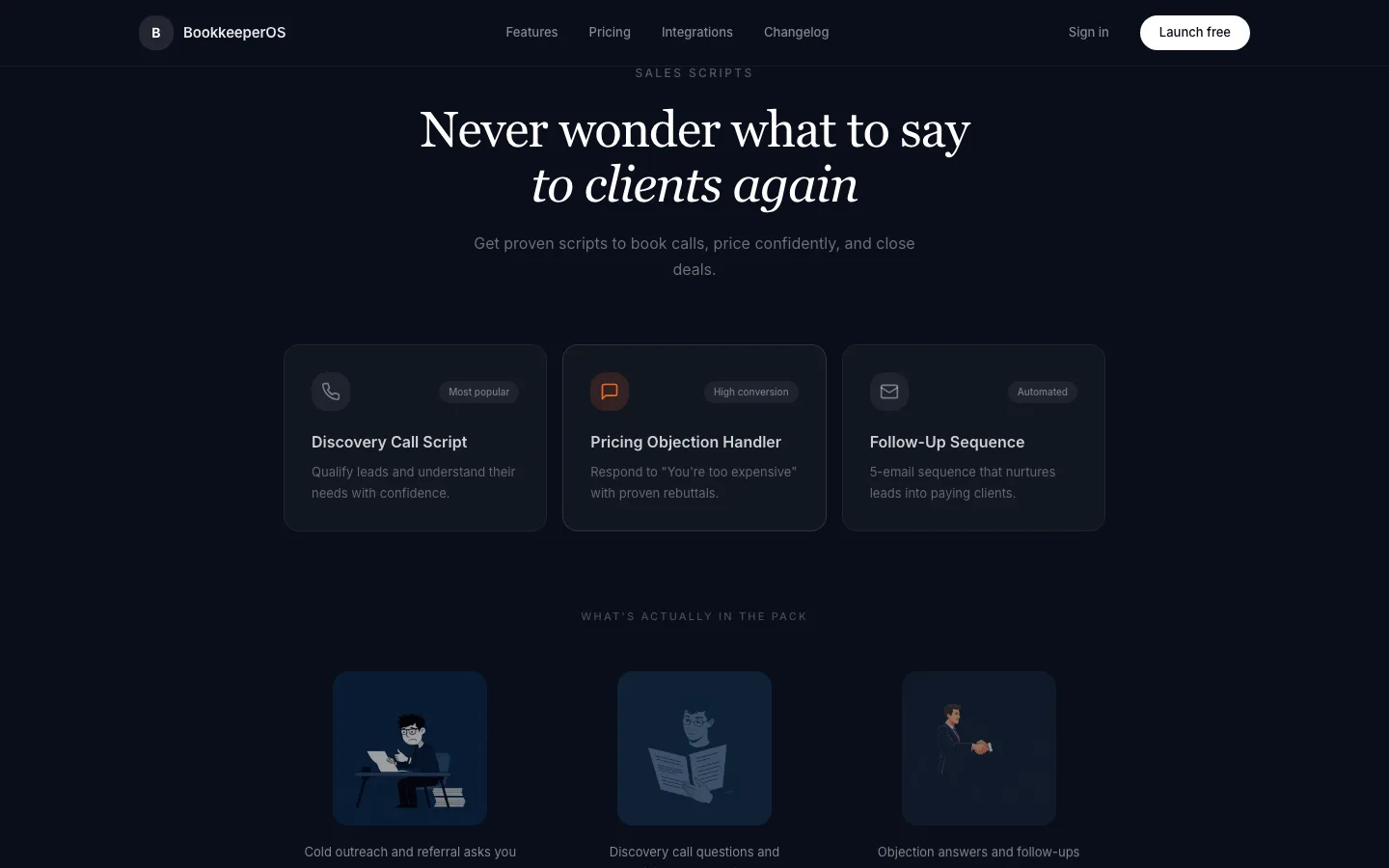 Sales scripts that tell you what to say.