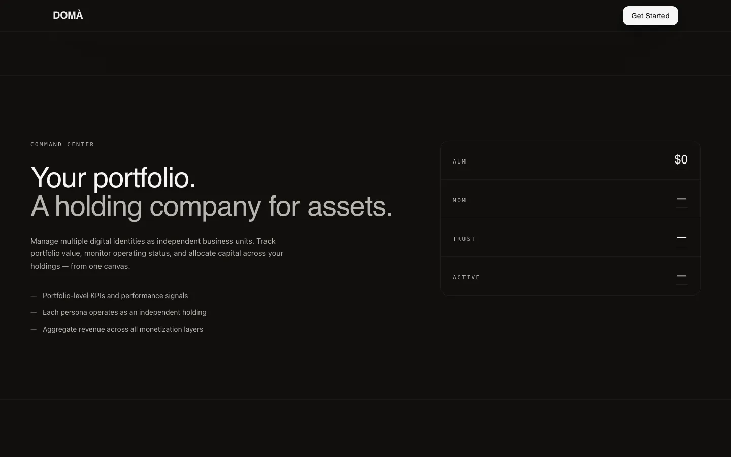 Command center: personas as a portfolio.