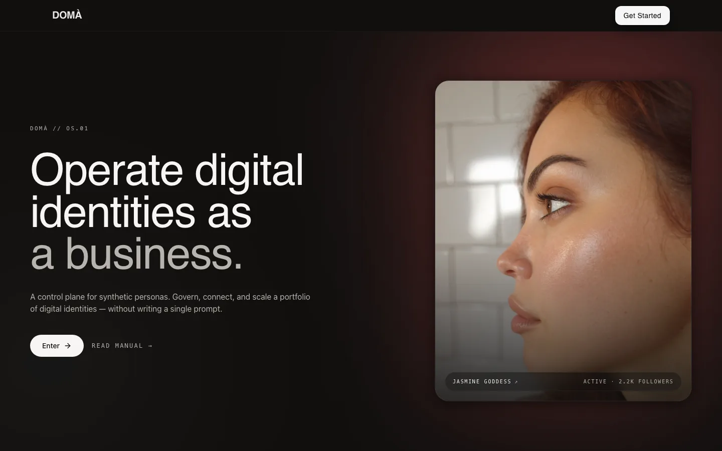 The homepage leads with the business, not the tech.