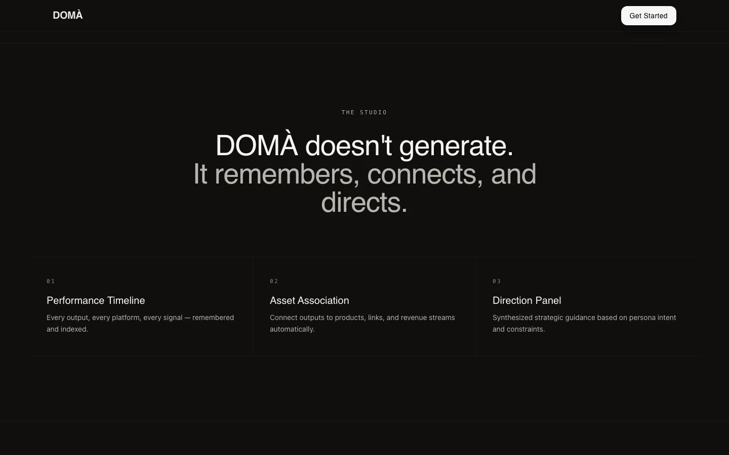 What makes Domà different, in three moves.